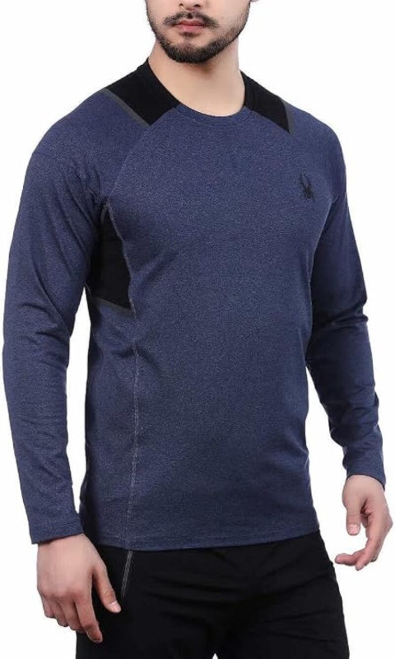 Spyder Active Mens XL Navy Long Sleeve Performance Shirt Moisture Wicking NWT